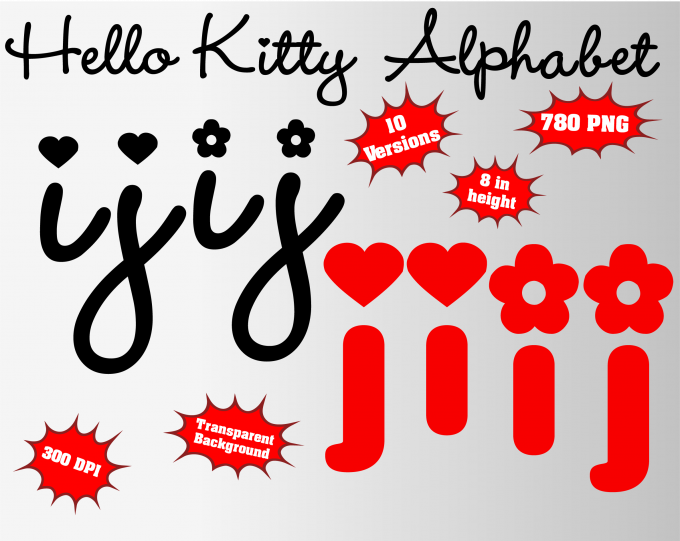 hello kitty font alphabet