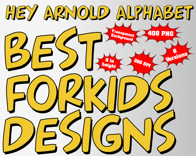 Hey Arnold png Alphabet, Numbers and Symbols
