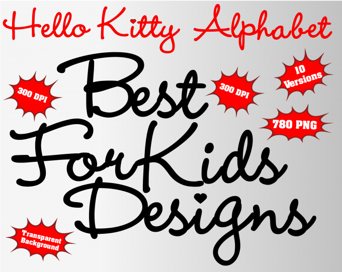 hello kitty font alphabet
