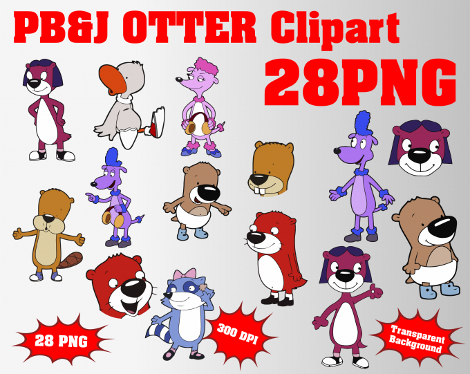 pb&j otter png clipart, birthday party decoration