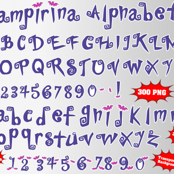 Vampirina png Alphabet, Numbers and Symbols