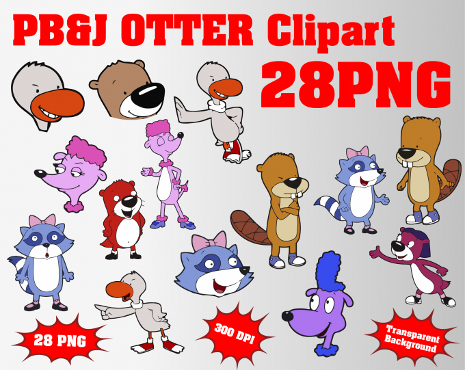 pb&j otter png clipart, birthday party decoration