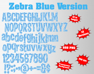 Zebra png Alphabet, Numbers and Symbols
