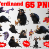 Ferdinand png clipart, birthday party decoration