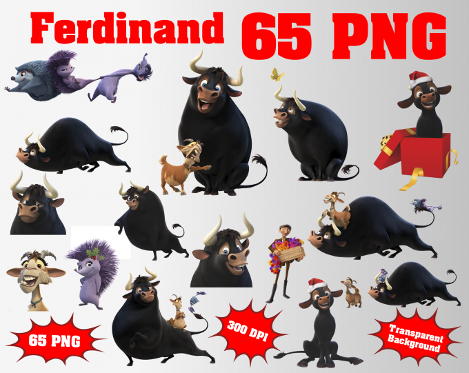 Ferdinand png clipart, birthday party decoration
