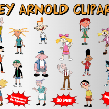 Hey Arnold png clipart, birthday party decoration
