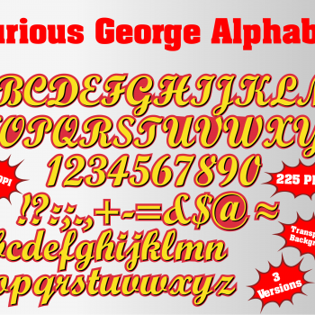 Curious George font alphabet