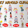 Hey Arnold png clipart, birthday party decoration