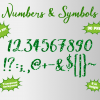 Green Glitter png Alphabet, Numbers and Symbols
