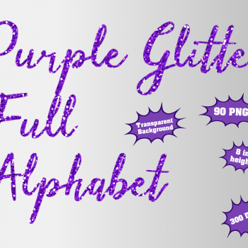 Purple Glitter png Alphabet, Numbers and Symbols