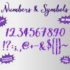 Purple Glitter png Alphabet, Numbers and Symbols