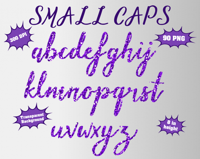 Purple Glitter png Alphabet, Numbers and Symbols