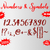 Red Glitter png Alphabet, Numbers and Symbols