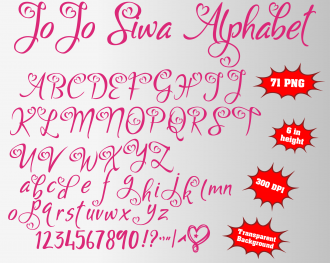 jo jo siwa font alphabet