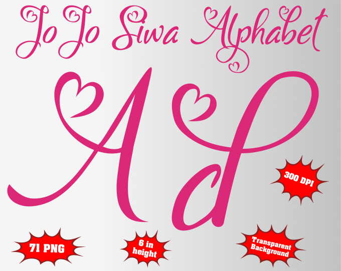 jo jo siwa font alphabet