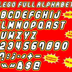 Lego font alphabet