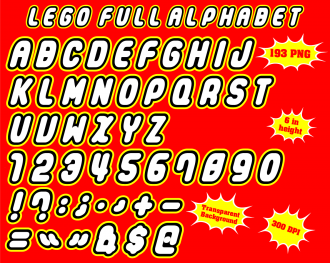 Lego font alphabet