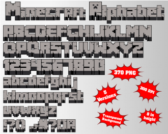 Minecraft font alphabet letters