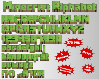 Minecraft font alphabet letters