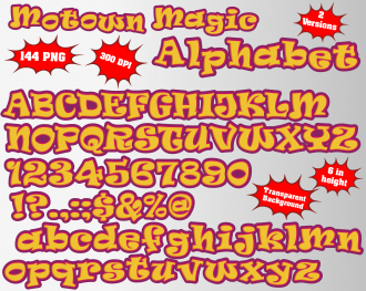 Motown Magic font alphabet