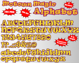 Motown Magic font alphabet