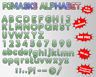 pj masks png Alphabet, Numbers and Symbols