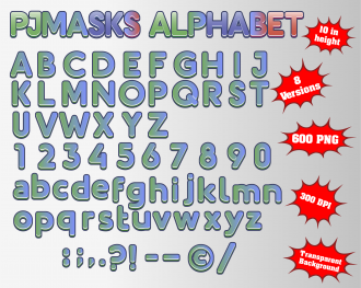pj masks png Alphabet, Numbers and Symbols