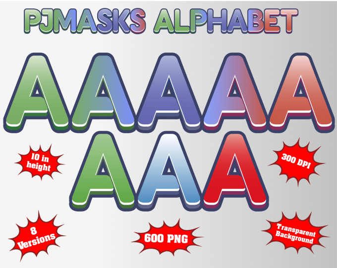 pj masks png Alphabet, Numbers and Symbols