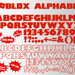 Roblox png Alphabet, Numbers and Symbols