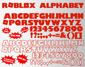 Roblox png Alphabet, Numbers and Symbols
