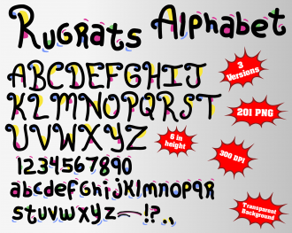 Rugrats png Alphabet, Numbers and Symbols