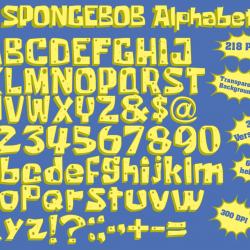 Spongebob png Alphabet, Numbers and Symbols