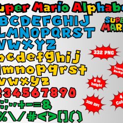 Super Mario png Alphabet, Numbers and Symbols