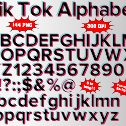 tik tok png Alphabet, Numbers and Symbols