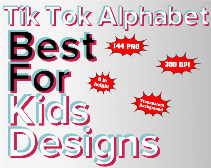 tik tok png Alphabet, Numbers and Symbols