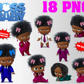 African Boss Baby Girl png clipart, birthday party decoration